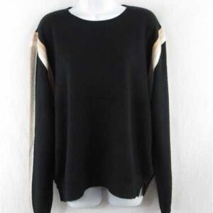 JUMPER 1234 Black Sweater with Contrast Stripe